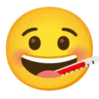 grinning face + face with thermometer