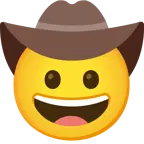 grinning face + cowboy hat face