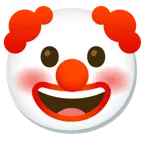 grinning face + clown face