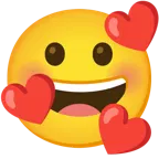 grinning face + smiling face with hearts