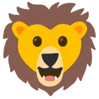 grinning face + lion
