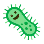 grinning face + microbe