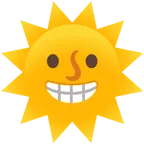 beaming face with smiling eyes + sun with face