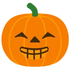 beaming face with smiling eyes + jack-o-lantern