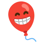 beaming face with smiling eyes + balloon