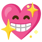 beaming face with smiling eyes + sparkling heart