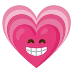 beaming face with smiling eyes + growing heart