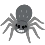 beaming face with smiling eyes + spider