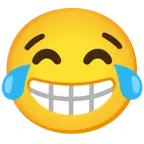 beaming face with smiling eyes + face with tears of joy