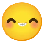 beaming face with smiling eyes + smiling face with smiling eyes