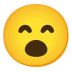 beaming face with smiling eyes + face with open mouth