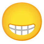 beaming face with smiling eyes + face without mouth