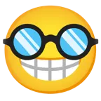 beaming face with smiling eyes + disguised face