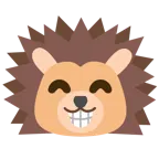 beaming face with smiling eyes + hedgehog