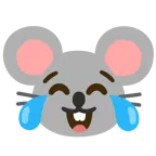 기쁨의 눈물을 흘리는 얼굴 + 쥐 얼굴