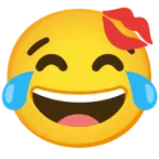 기쁨의 눈물을 흘리는 얼굴 + 입술