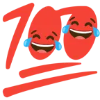 기쁨의 눈물을 흘리는 얼굴 + 백점