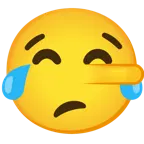 기쁨의 눈물을 흘리는 얼굴 + 거짓말하는 얼굴