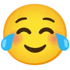기쁨의 눈물을 흘리는 얼굴 + 웃는 얼굴