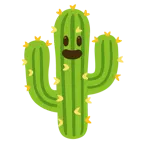 grinning face with big eyes + cactus