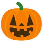 grinning face with big eyes + jack-o-lantern