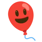 grinning face with big eyes + balloon