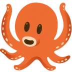 grinning face with big eyes + octopus