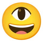 grinning face with big eyes + eye