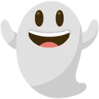 grinning face with big eyes + ghost