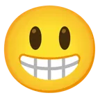 grinning face with big eyes + beaming face with smiling eyes