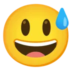 grinning face with big eyes + grinning face with sweat
