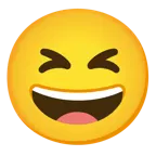 grinning face with big eyes + grinning squinting face
