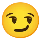 grinning face with big eyes + smirking face