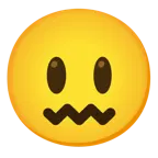 grinning face with big eyes + confounded face