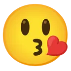 grinning face with big eyes + face blowing a kiss