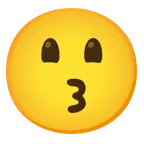 grinning face with big eyes + kissing face with smiling eyes