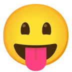 grinning face with big eyes + squinting face with tongue