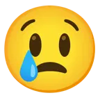 grinning face with big eyes + crying face