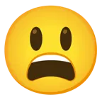 grinning face with big eyes + weary face