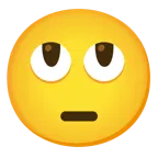 grinning face with big eyes + face with rolling eyes