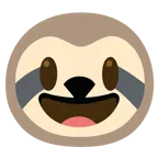 grinning face with big eyes + sloth