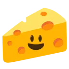 grinning face with big eyes + cheese wedge