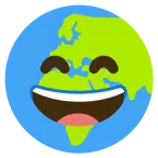 grinning face with smiling eyes + globe showing Europe-Africa