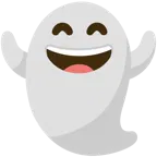 grinning face with smiling eyes + ghost