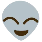 grinning face with smiling eyes + alien