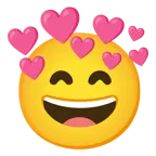 grinning face with smiling eyes + heart with arrow