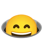 grinning face with smiling eyes + hole