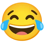 grinning face with smiling eyes + face with tears of joy