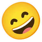 grinning face with smiling eyes + grinning squinting face