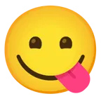 grinning face with smiling eyes + face savoring food